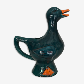 Blue duck pitcher in earthenware, Poet Laval circa 1960
