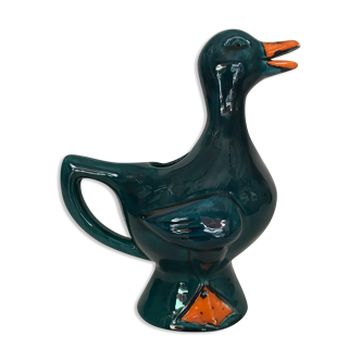 Blue duck pitcher in earthenware, Poet Laval circa 1960