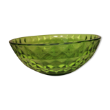 Plat en verre vert XXème siècle vintage