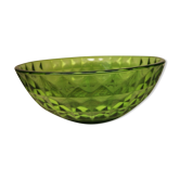 Plat en verre vert XXème siècle vintage