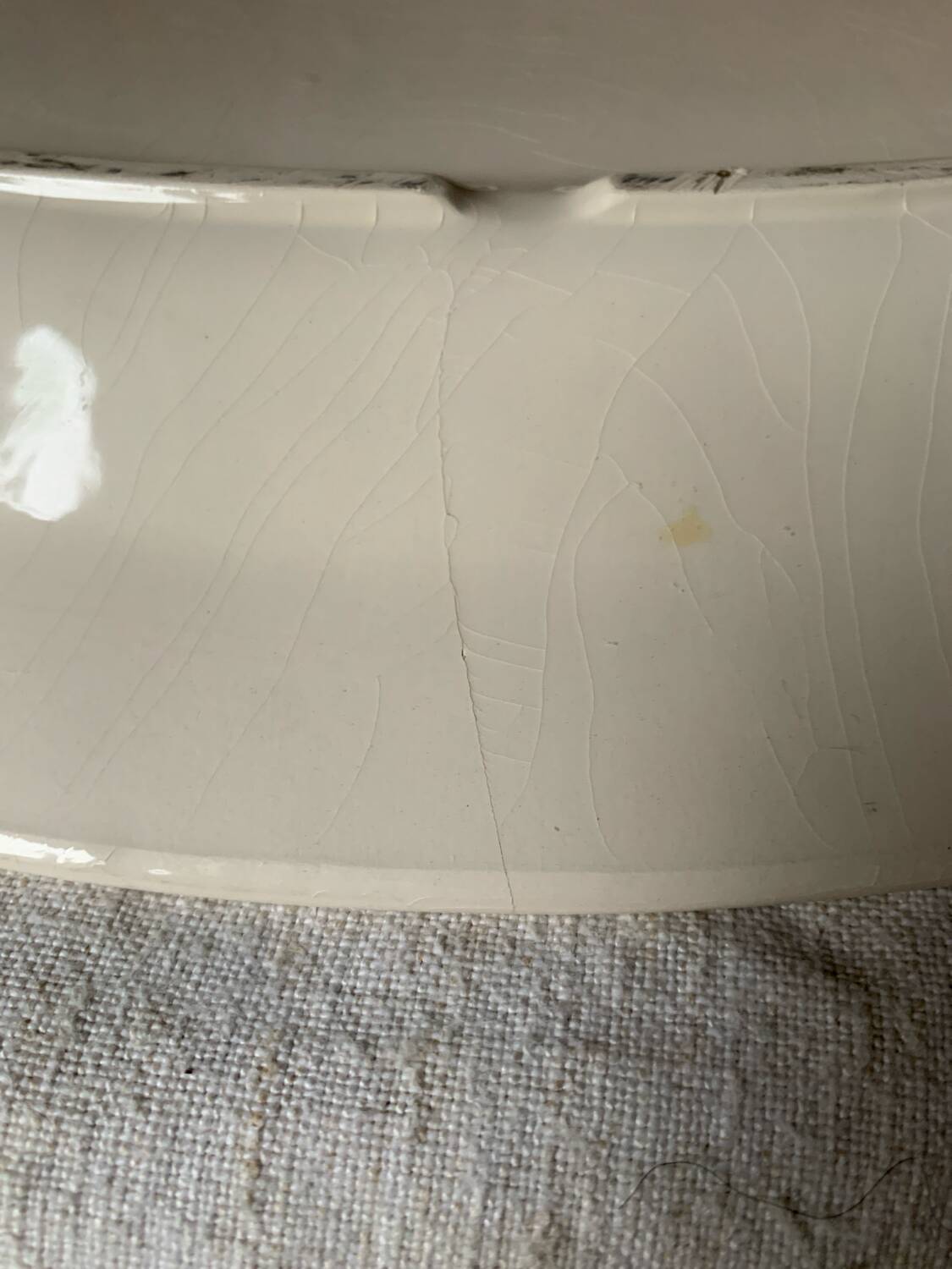 Large serving platter, slip-cast iron leaves