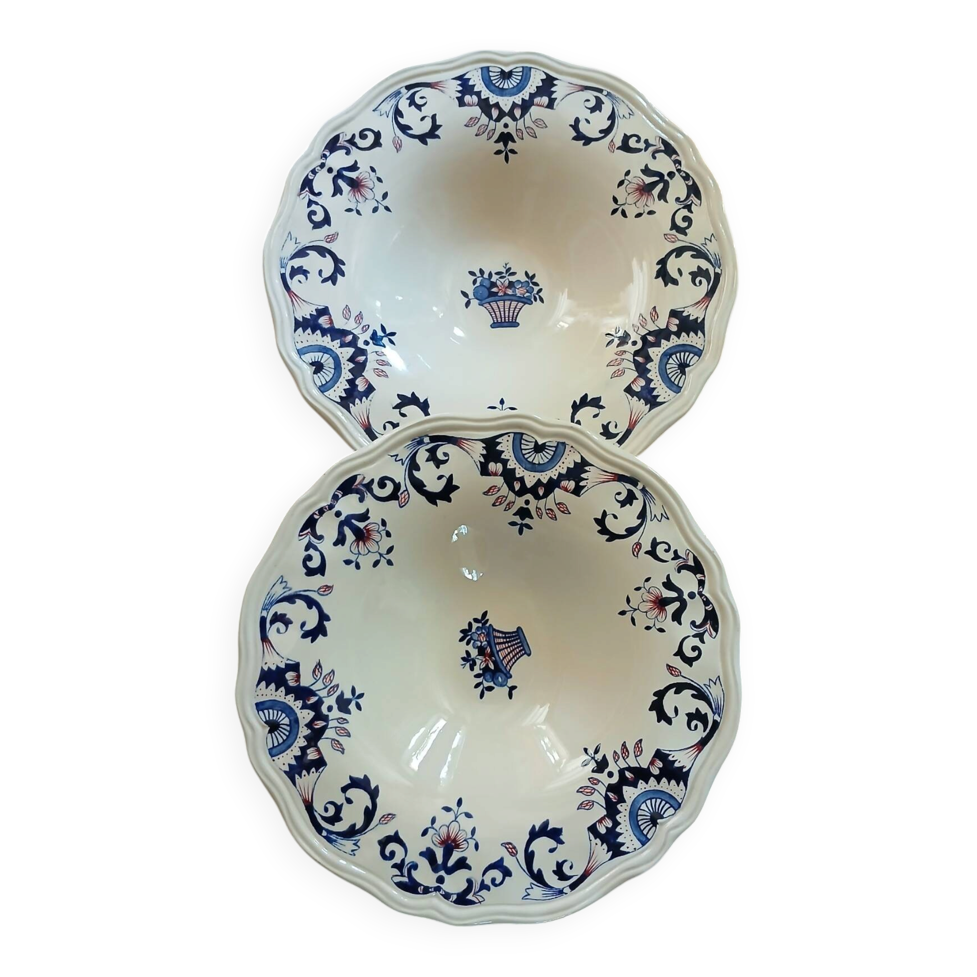 2 antique hollow dishes "Rouennais" from Longchamp
