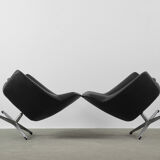 Fauteuils pivotants noirs, 1970