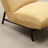 Set of 2 high back lounge chairs, 60s France.