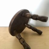 Low tripod stool in solid wood