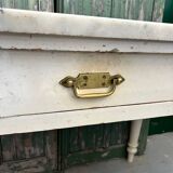 Kitchen table in wood and Carrara marble