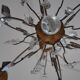 Lustre pampilles doré époque fin XIXème 6 feux