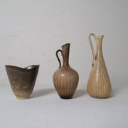 Collection of 3 ceramic vases by Gunnar Nylund Rörstrand Sweden, 1950s.