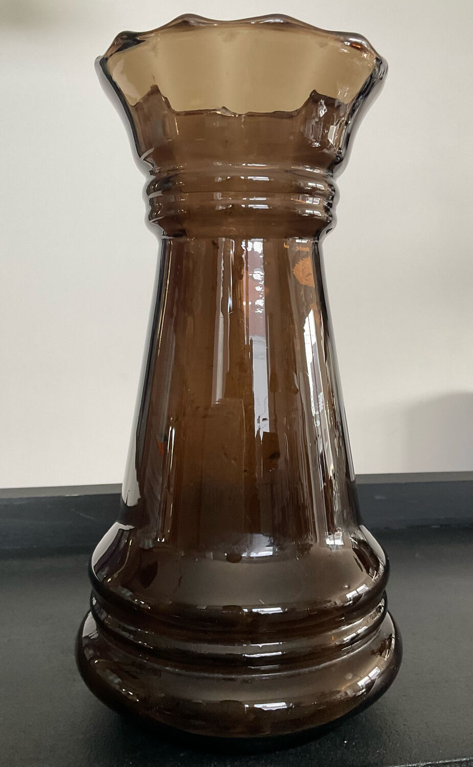 Vintage vase made of smoked glass paste