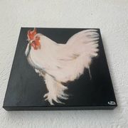 Coq portrait à l’huile sur toile