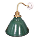 Brass wall light with green enamelled sheet metal, Mid-Century