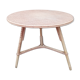 Vintage round rattan tripod coffee table
