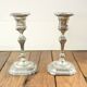 Silver metal candlesticks
