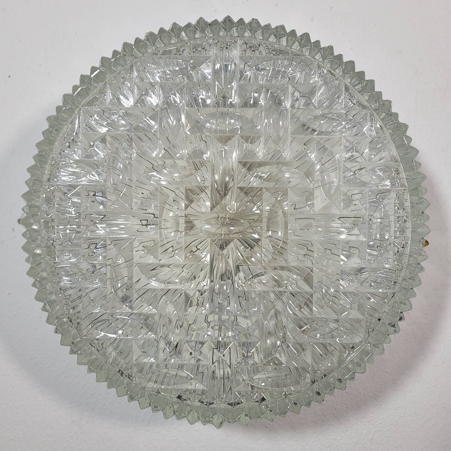 Vintage wall lamp in glass and black lacquered metal 1950s