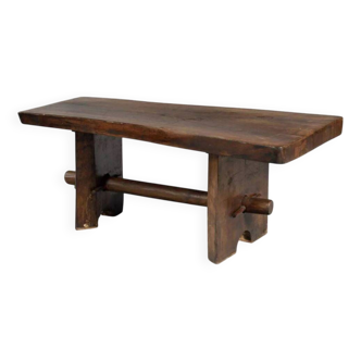 Table basse brutaliste teck