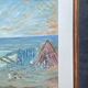 Tableau post-impressionniste à l'aquarelle "Plage de Guéthary" Pays Basque, 1920