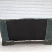 1960s, 3-seater Danish sofa, green furniture velour.