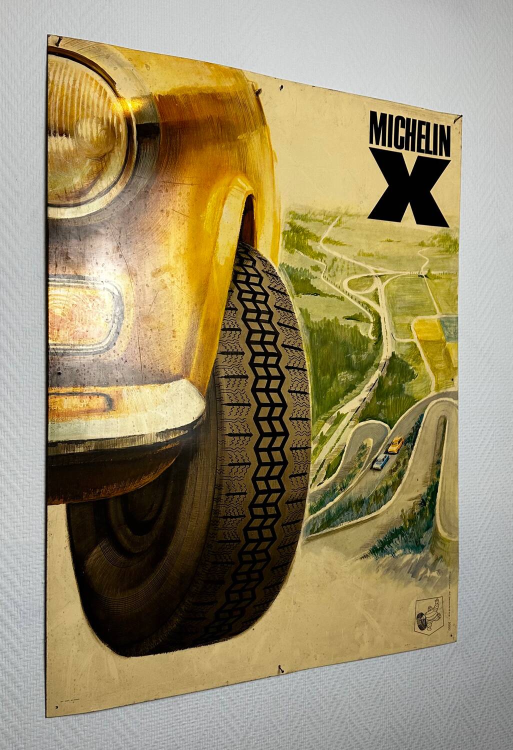 XXL metal plate - Michelin X - Fiat 124 - 1970 - Car