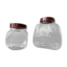 Set of 2 Sisa glass grocery jars and bakelite lids