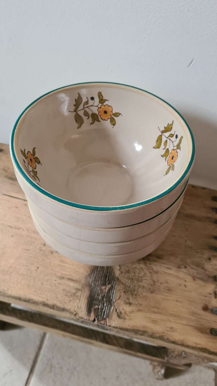 Digoin enamelled stoneware bowls