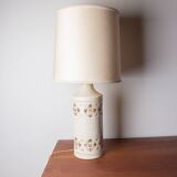 Danish table lamp in beige enamelled stoneware by Bitossi for Bergboms 1960.