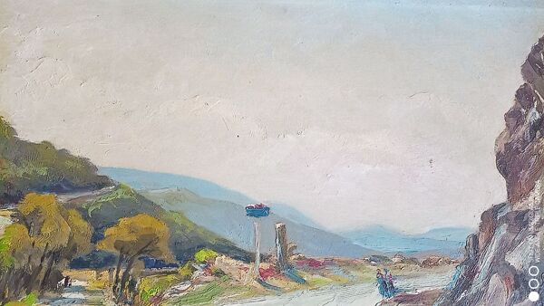 Tableau edouard leverd (1881-1950) huile sur panneau - 32 x 47 cm - collet villefort