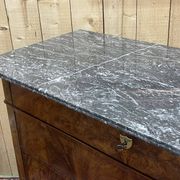 19th century Restoration chest of drawers in mahogany and marble top