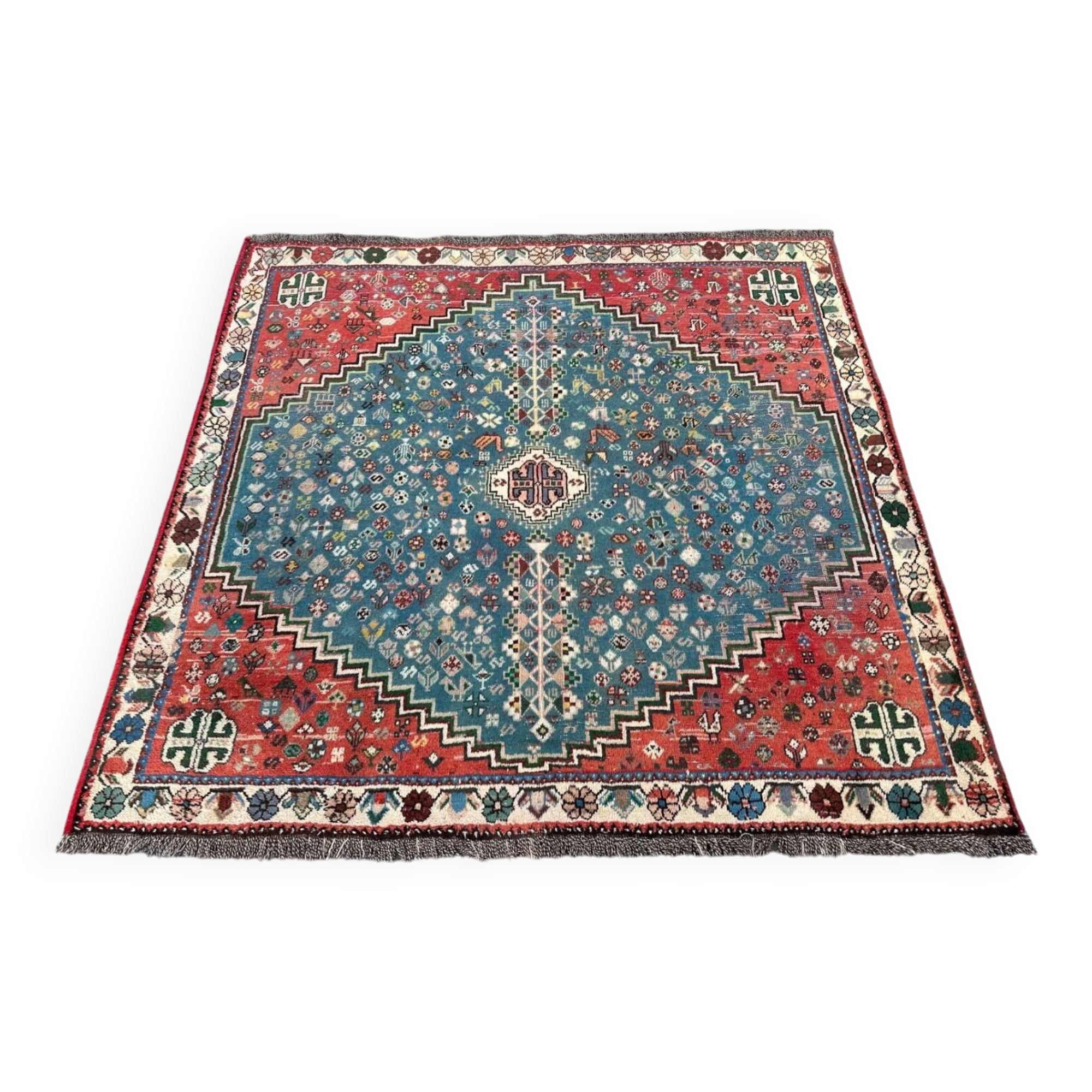 Handmade square Persian rug