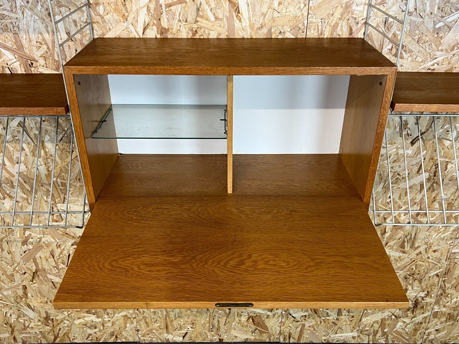 60's 70's oak string shelf module by Kajsa & Nils "Nisse" Strinning Sweden