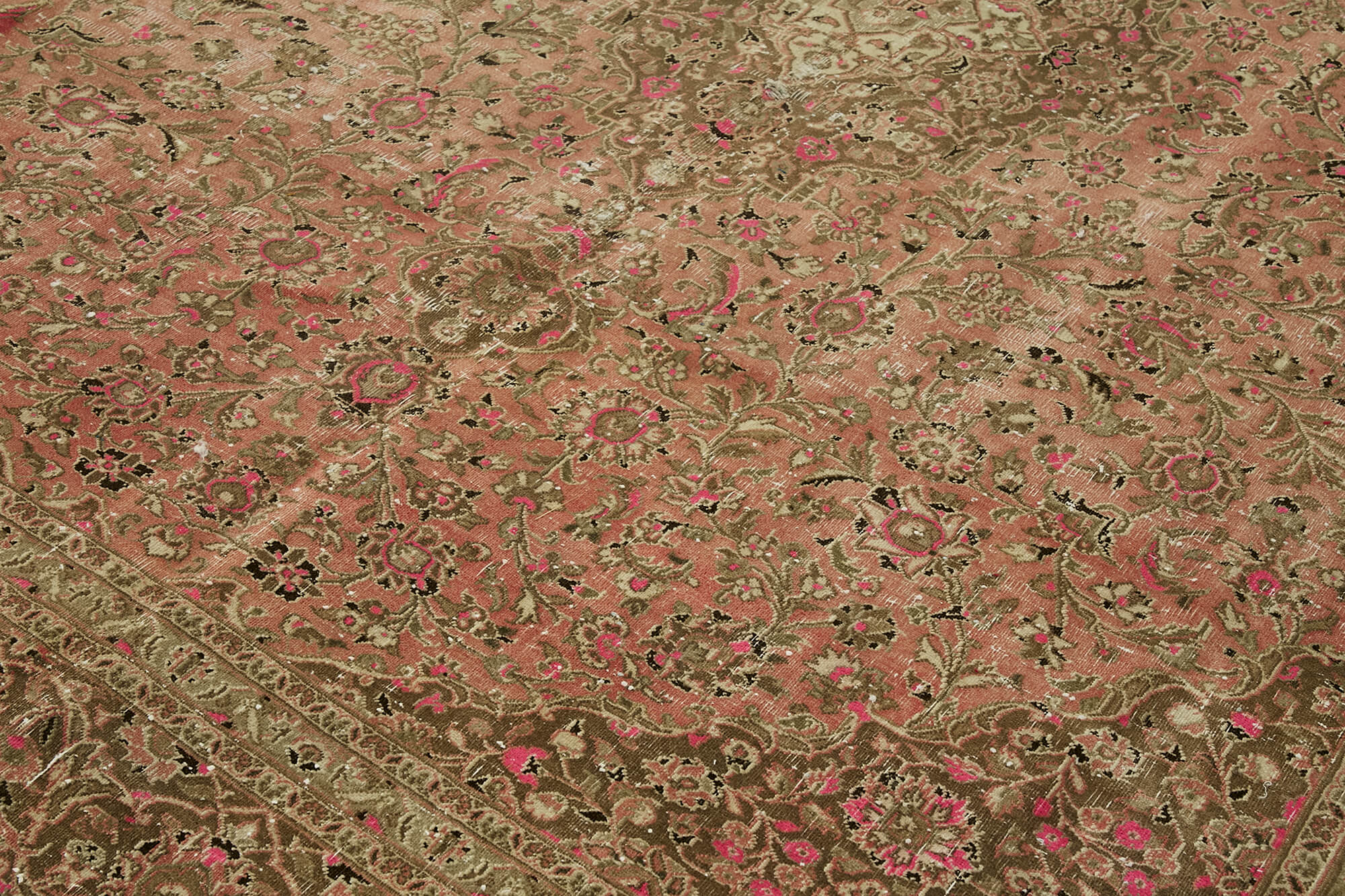 Handmade Oriental Unique 1980s 290 cm x 370 cm Beige Wool Carpet