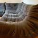 Togo Set by Ligne Roset, 3-seater sofa, corner piece and armchair in grey alcantara.