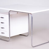 White Bauhaus desk made in 1930s Czechia by Robert Slezak