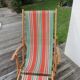 Pair of deckchairs, bayadere fabric, 1970