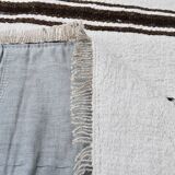 White Brown Striped Turkish Runner Rug, 70x310Cm