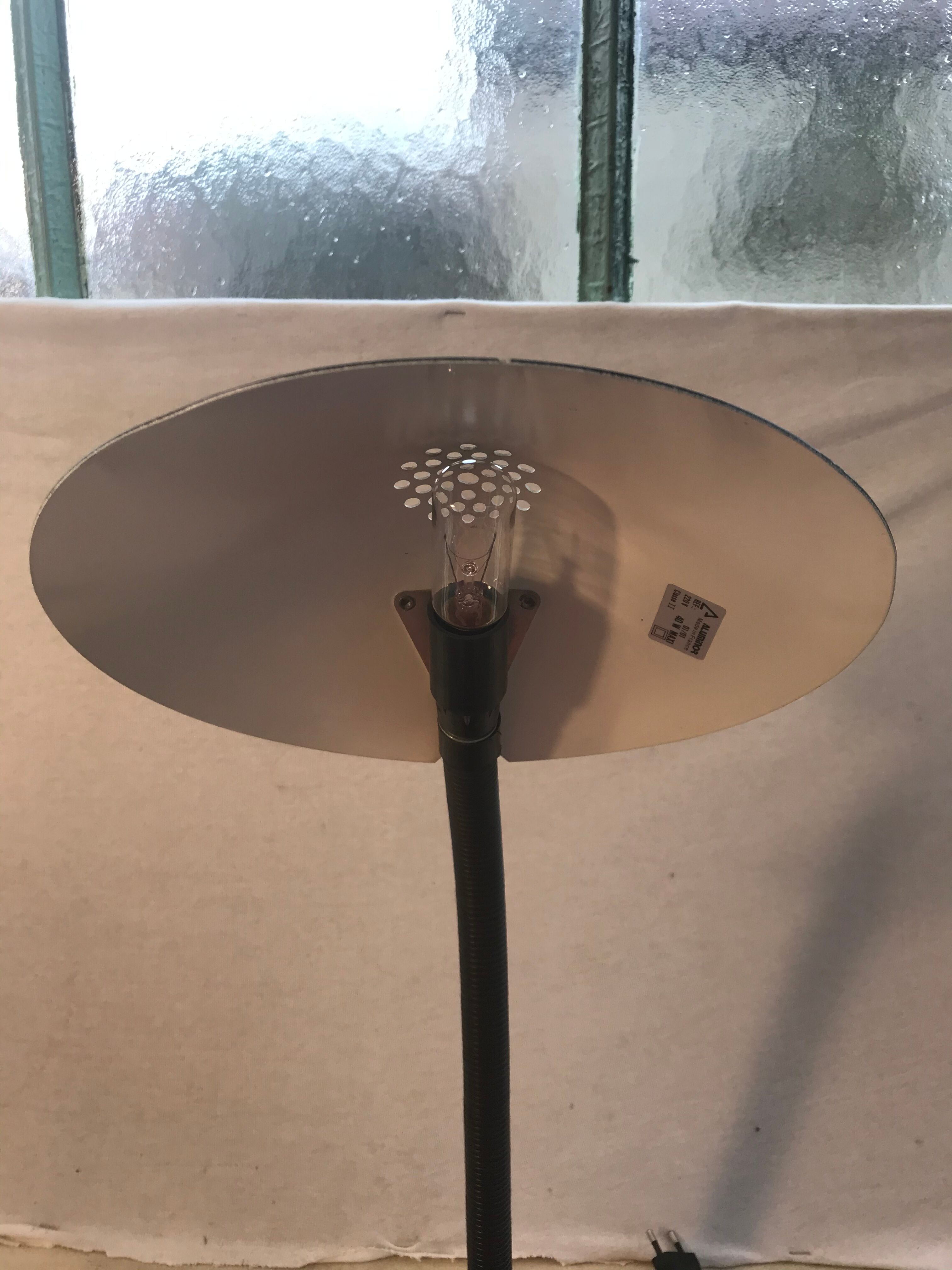 Aluminor metal storage office lamp - black flexible arm vintage 80s