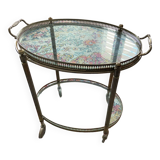 Table de salon verre et meral