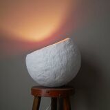 Handmade sphere lamp space age papier-mâché table lamp vintage design 70s contemporary