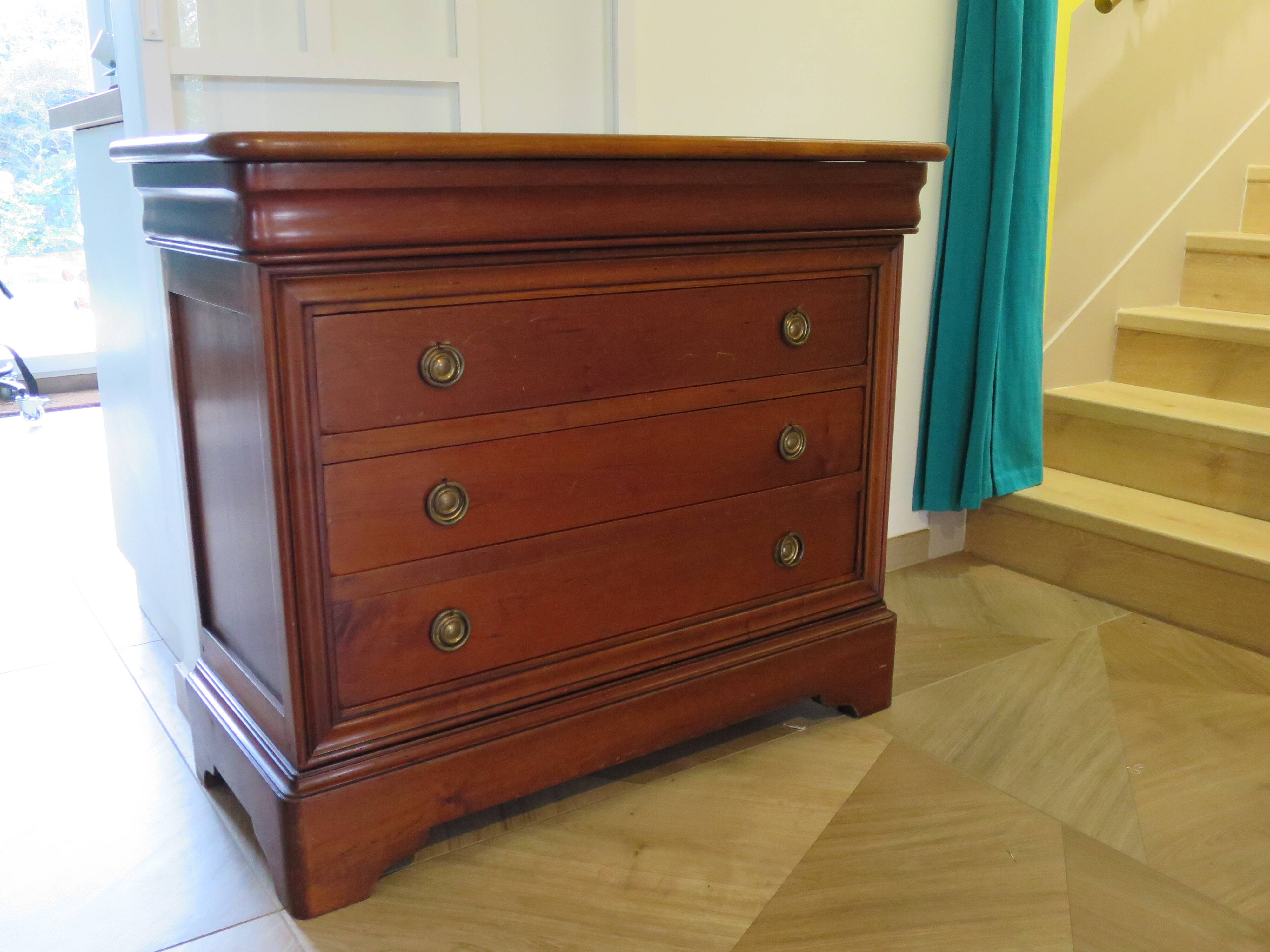 Fruit wood ogee chest of drawers - Louis Philippe style - 4 drawers - 1980s