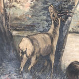 Old painting oil on canvas signed and dated 36