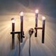 Pair of chromed metal wall lights, design Gaetano Sciolari, 1970s