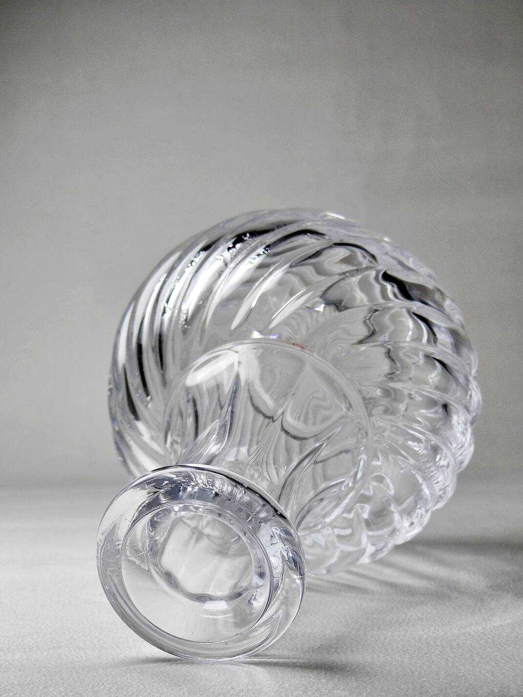 Small old Baccarat crystal carafe, Bambou/Tors model, early 20th century
