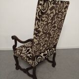 Pair of ceremonial armchairs in blackened oak, France late 18th century.