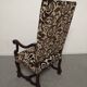 Pair of ceremonial armchairs in blackened oak, France late 18th century.