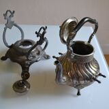 Art Nouveau teapot or samovar in silver-plated metal by goldsmith Victor Saglier