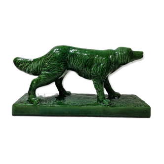 French Art Deco ceramic Statue Of An Irish Setter, 1930s