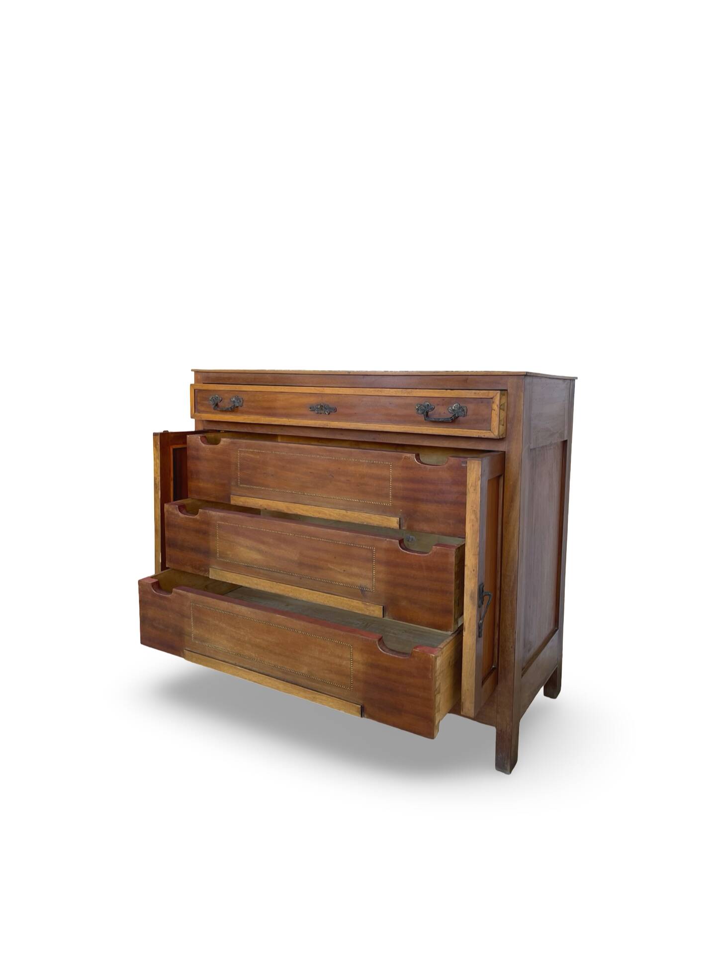 Commode de style Art Déco en bois de cerisier et noyer.