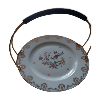 Plate tasting decoration bird Limoges