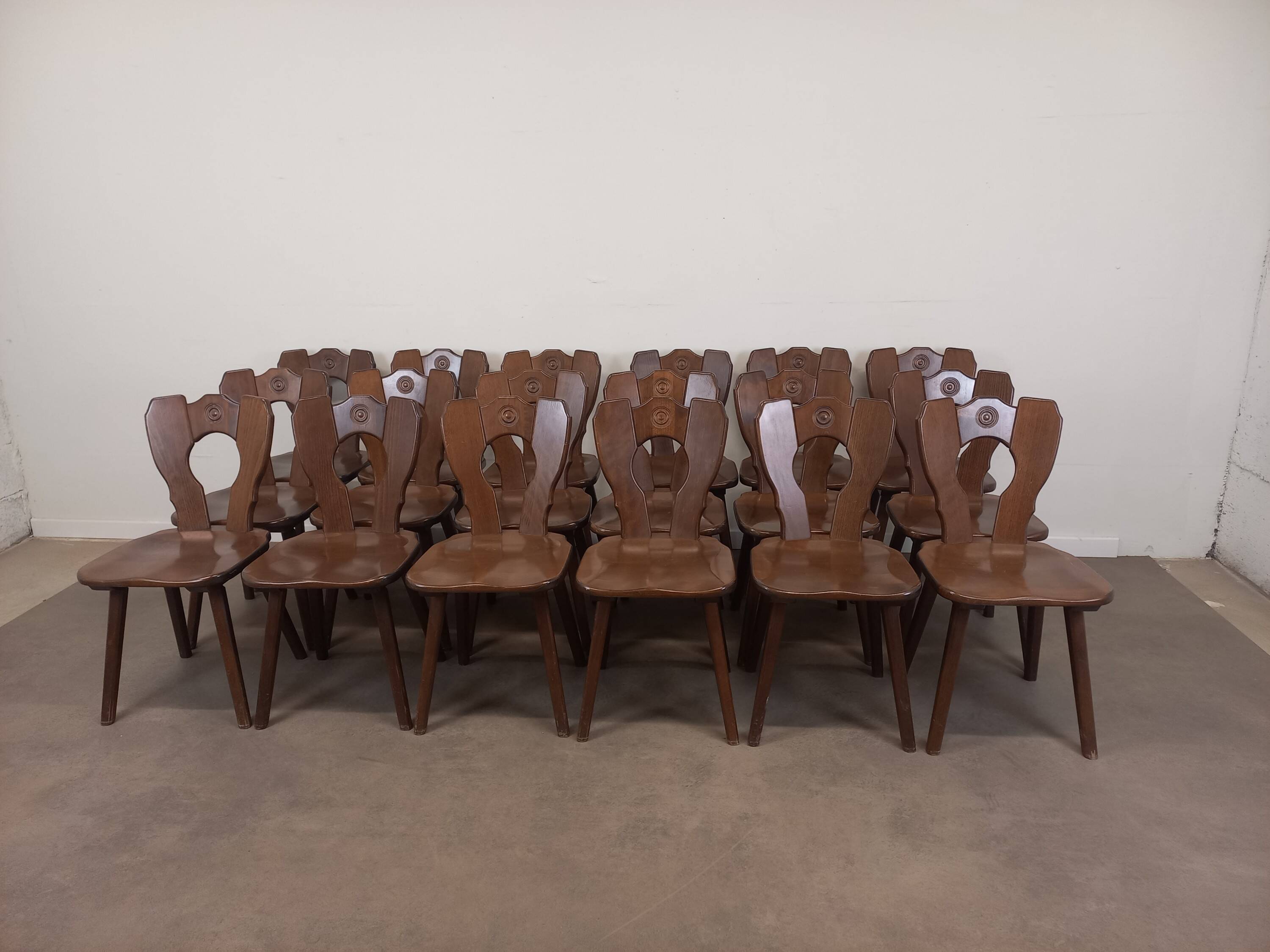 Set of 6 brutalist bistro chairs