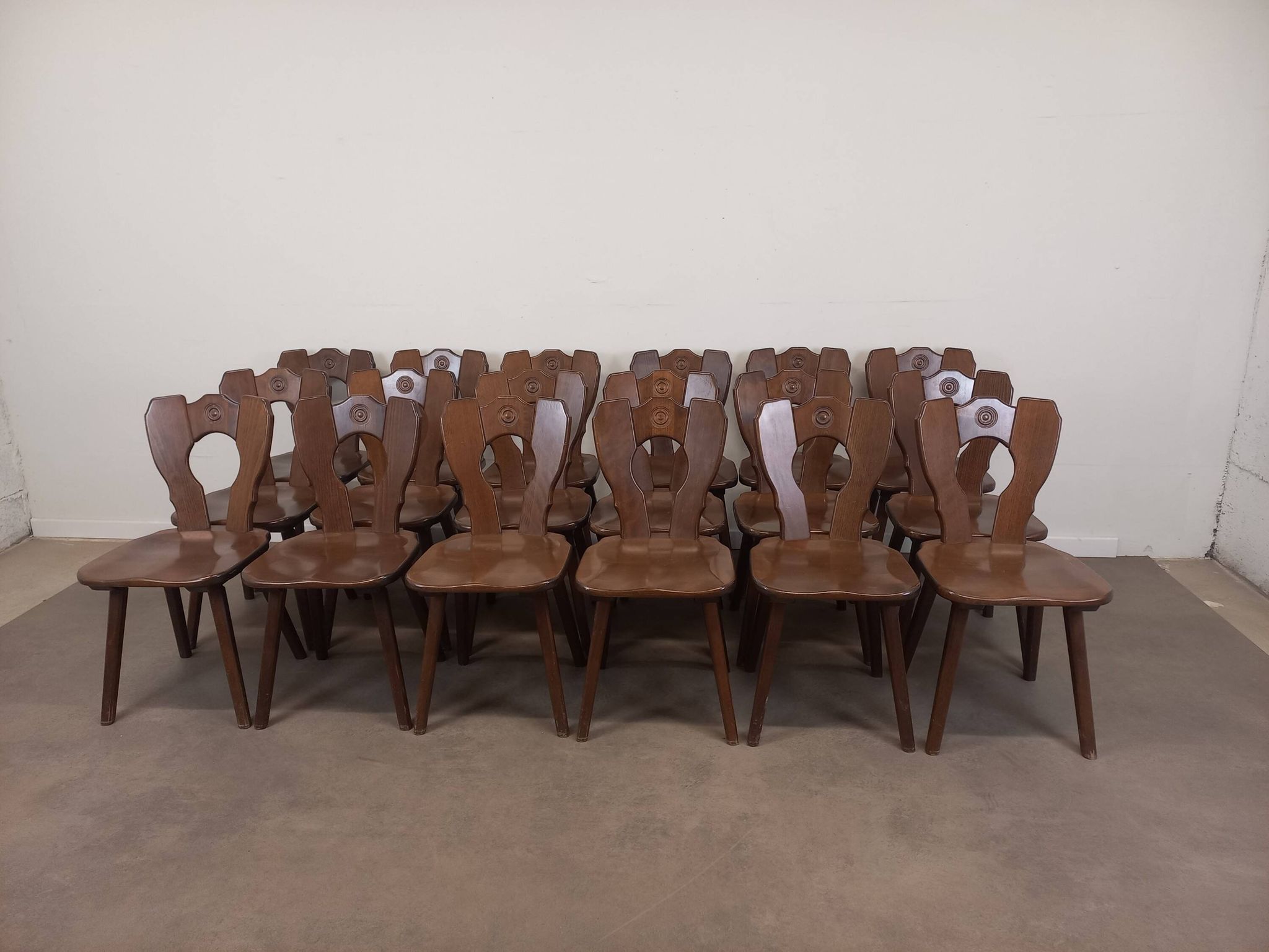 Set of 6 brutalist bistro chairs