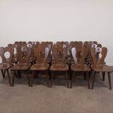 Set of 6 brutalist bistro chairs